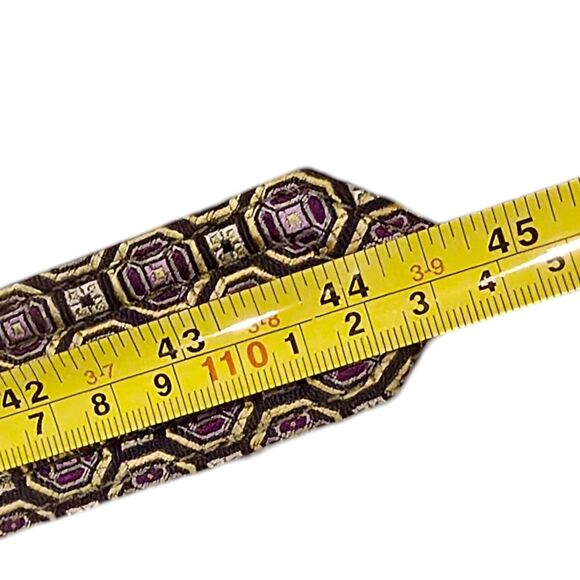 J.CREW Silk Patterned Fabric Belt with a Tortoise Shell O-ring Buckle 44.5" M/L - Picture 4 of 6